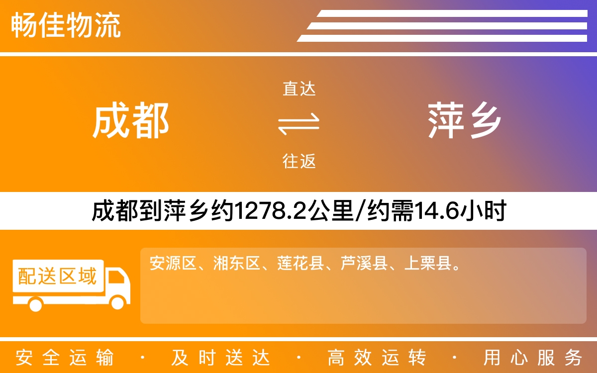 成都到萍鄉(xiāng)物流專線-成都至萍鄉(xiāng)貨運(yùn)專線