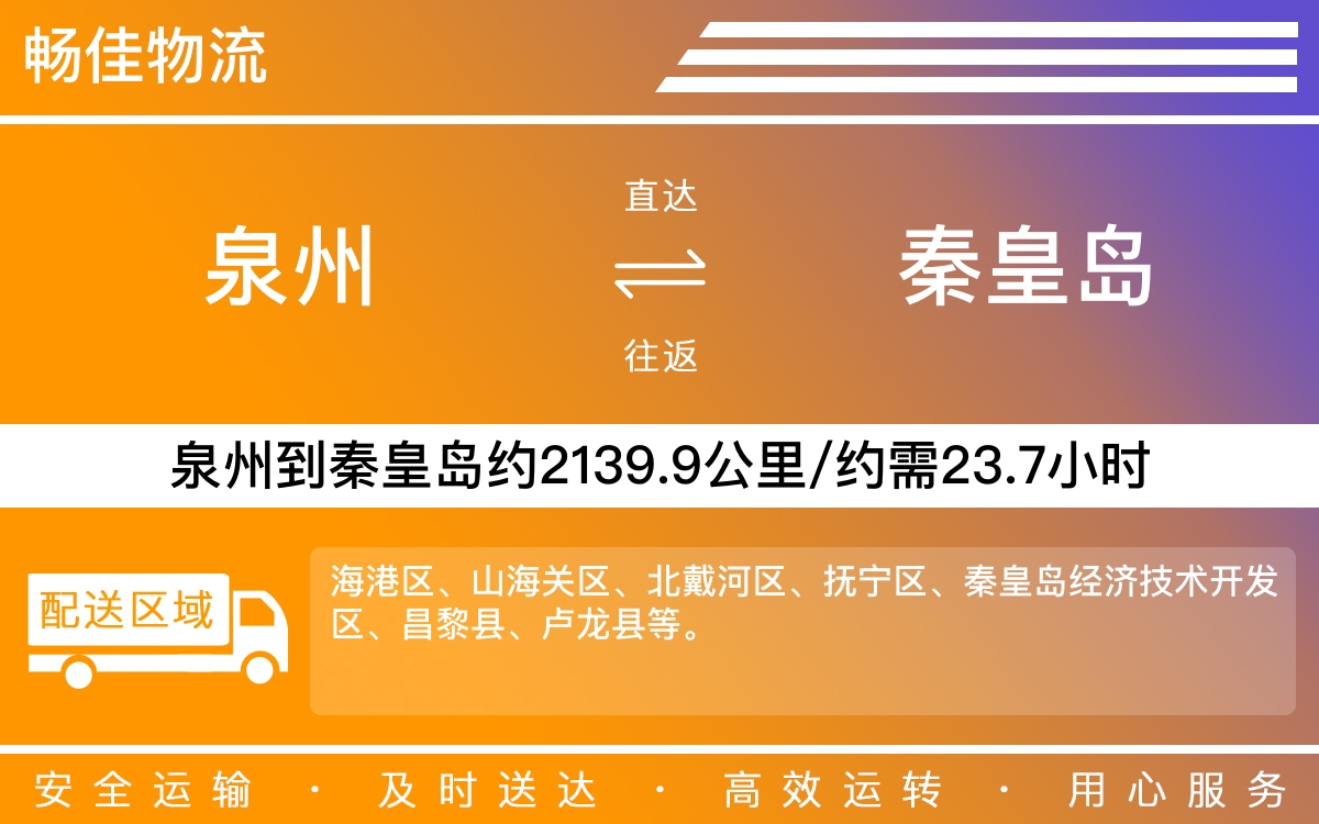 泉州到秦皇島物流公司-泉州到秦皇島貨運(yùn)公司