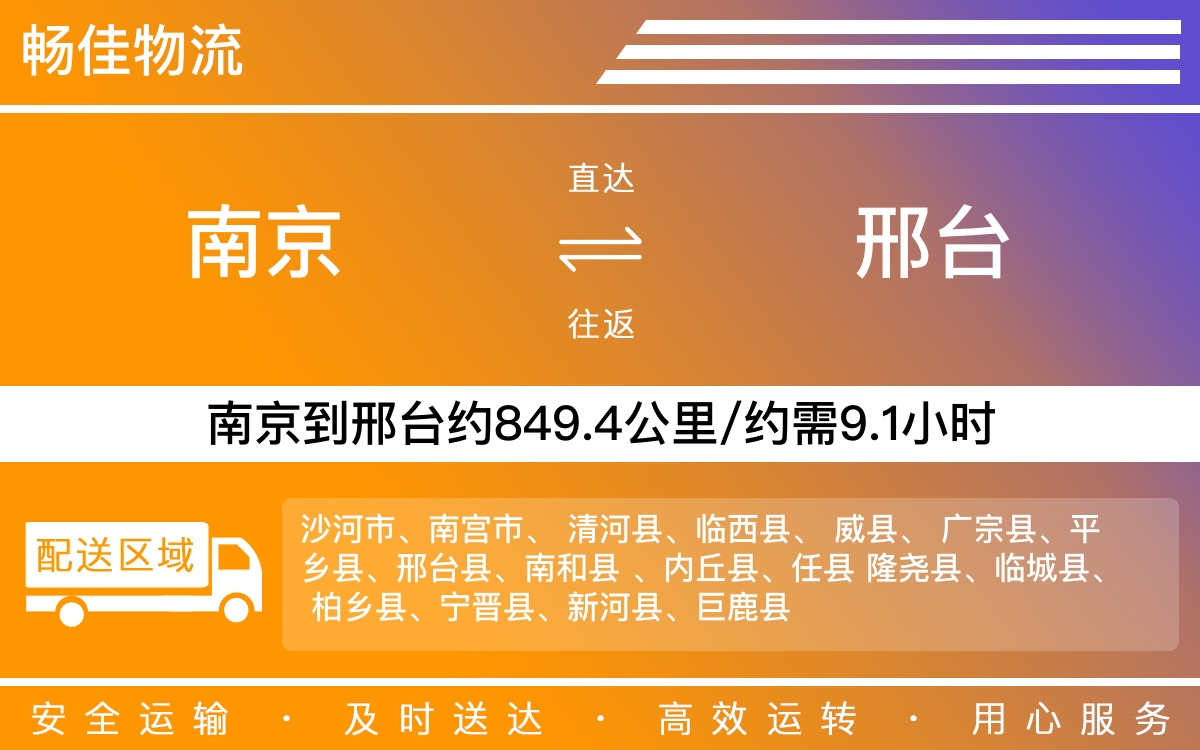 南京到邢臺物流公司-南京到邢臺貨運公司