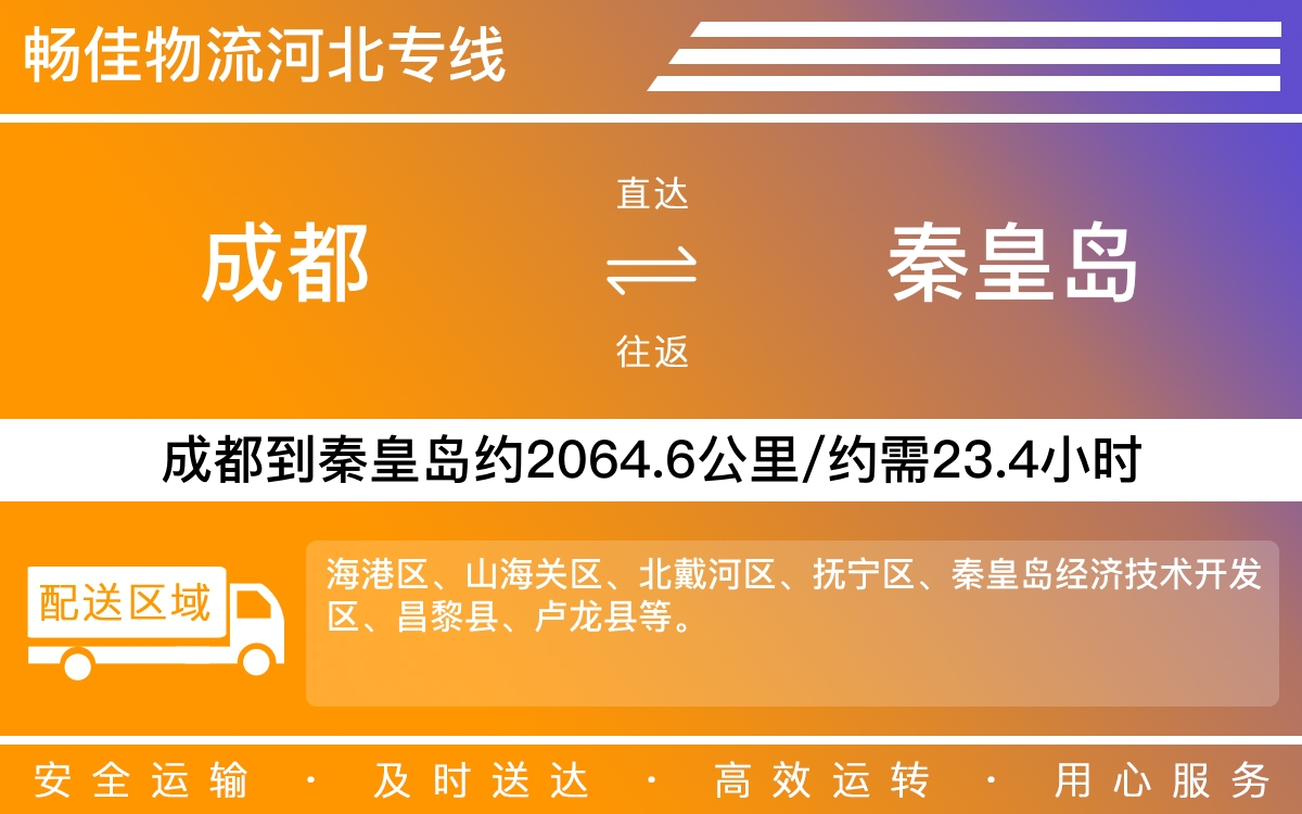成都到秦皇島物流公司|成都至秦皇島貨運(yùn)公司